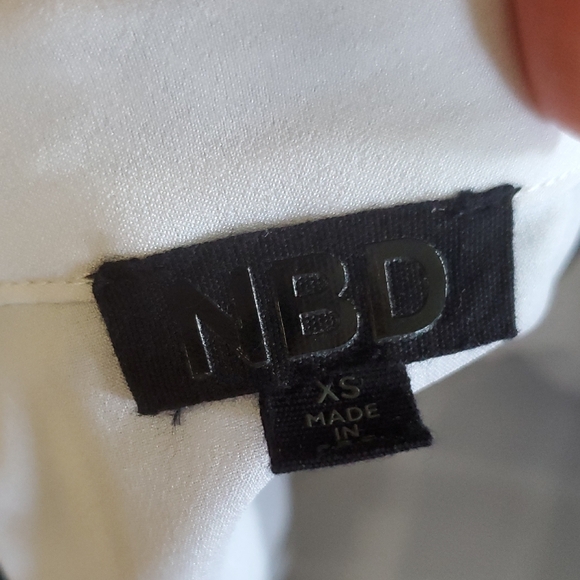 Blue and White Ruched Pencil Mini Skirt NBD size XS - Picture 5 of 7